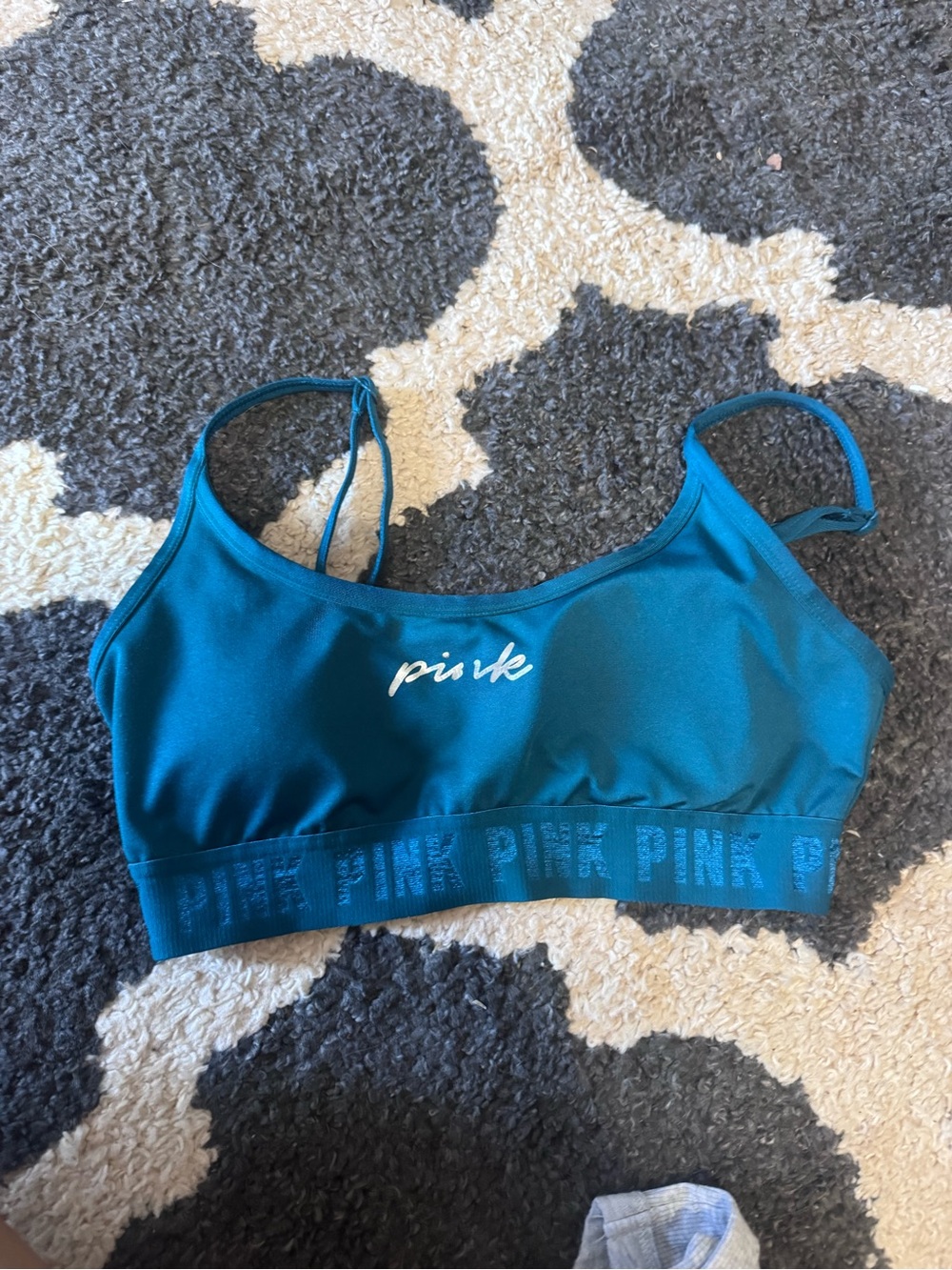 PINK Victoria's Secret Teal Active Bralette with Branded Band